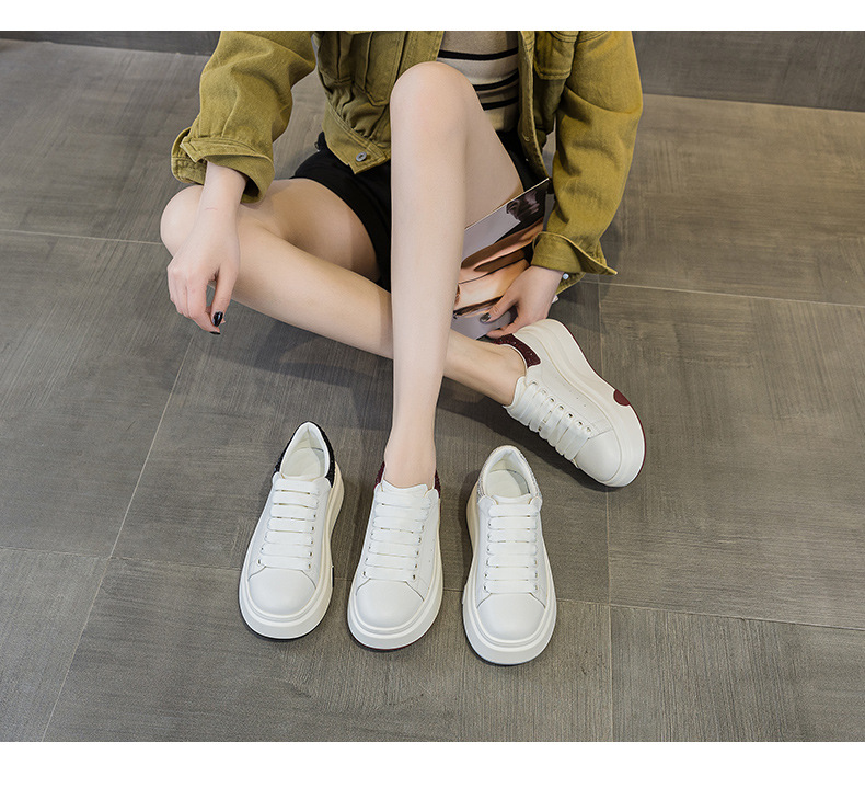Giày sneaker nữ đế dày kiểu Hàn Quốc hình trái tim, cổ thấp, phong cách thời trang mùa xuân 2026 — M2806 màu đỏ, M2806 màu be, M2806 màu đen chi tiết 11