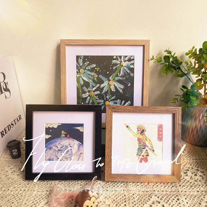 Digital oil painting frame mounted retro wooden advertising frame poster frame photo frame wall KT board manufacturers wholesale