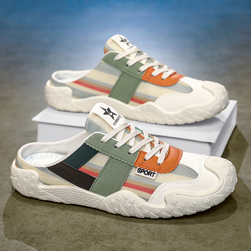 2026 verano nuevo zapato deportivo de hombre de un pie ligero malla transpirable sin tacones zapatillas casuales perezosas