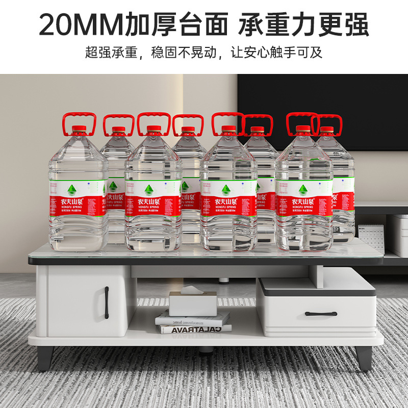 Mesa de té sala de estar doméstica pequeña mesa de sofá de estilo de familia de lujo ligero alta sensación de mesa de té pequeña mesa de té almacenamiento de almacenamiento en una mesa de té