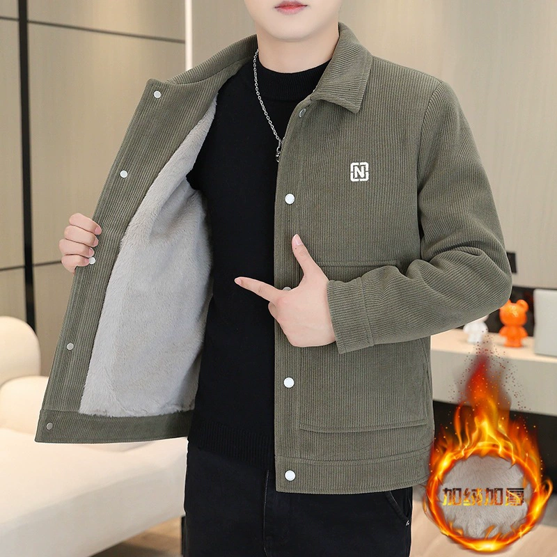 Дикая новая теплая утолщая шерстяная куртка мужская куртка зимний воротник ягненка