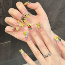瑞卡曼【黄樱碎金】小众甜酷风美甲纯手工穿戴甲片显白清新假指甲