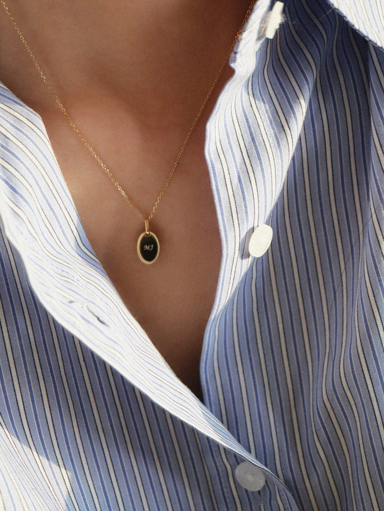 5g Weight Pendant Necklace Classification cable chain Chain Type 925 Sterling Silver Cable Chain Plating Oval Pendant Necklace