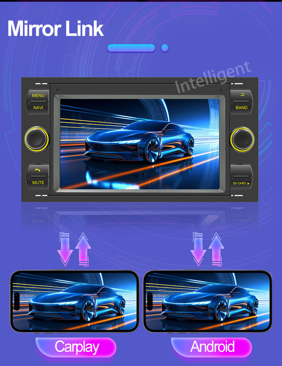 Suitable for 2005-2011 Ford Transit Car Android Gps Navigation Bluetooth Mp5 Player Carplay Navigation Device