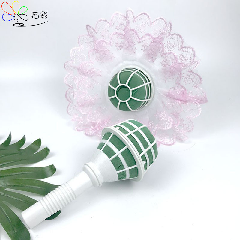 带泥手托花边新娘手捧花装饰制作材料鲜花包装材料婚庆婚礼用品