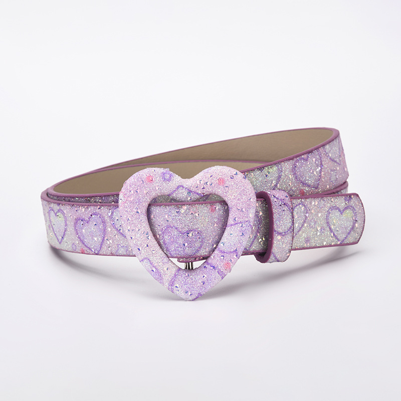 Cinturón Infantil Decorativo con Corazón de Piel de PU con Hebilla Automática para Ocio