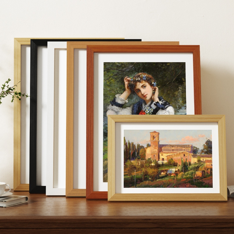 Solid Wood Oil Painting Frame Photo Wall Hanging A4A3 Collage Picture Frame Mounting Frame 10inch Picture Frame Display Stand