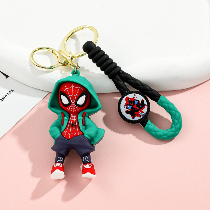 50種類の漫画マーベルスパイダーマンシリコンキーホルダーpvcペンダントバッグ車のキーペンダントギフト卸売|undefined