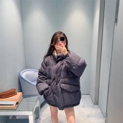 25秋冬新款南油高定miu简约休闲百搭藏蓝色和米色双面羽绒服