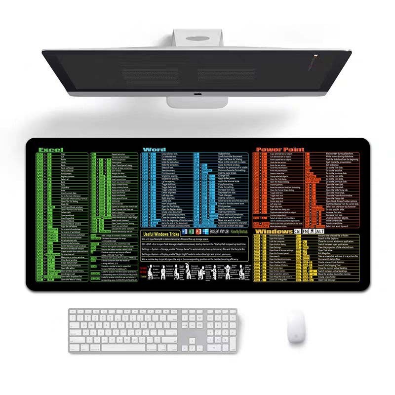 跨境批发热销英文快捷键多国语言定制耐脏鼠标垫办公桌垫MousePad|undefined