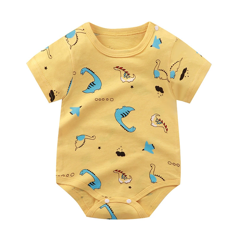 Short-Sleeve Baby Romper Summer Bodysuit, Newborn Girls, Thin Lightweight, 59–90 cm