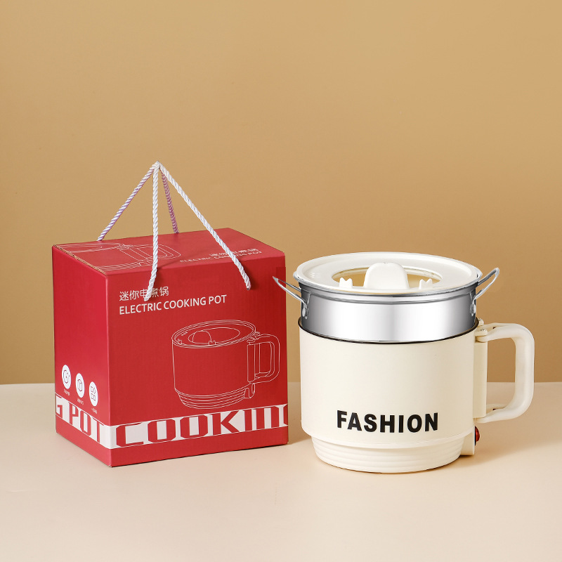 Складная электрическая кастрюля с антипригарным покрытием + пароварка из нержавеющей стали + подарочная коробка