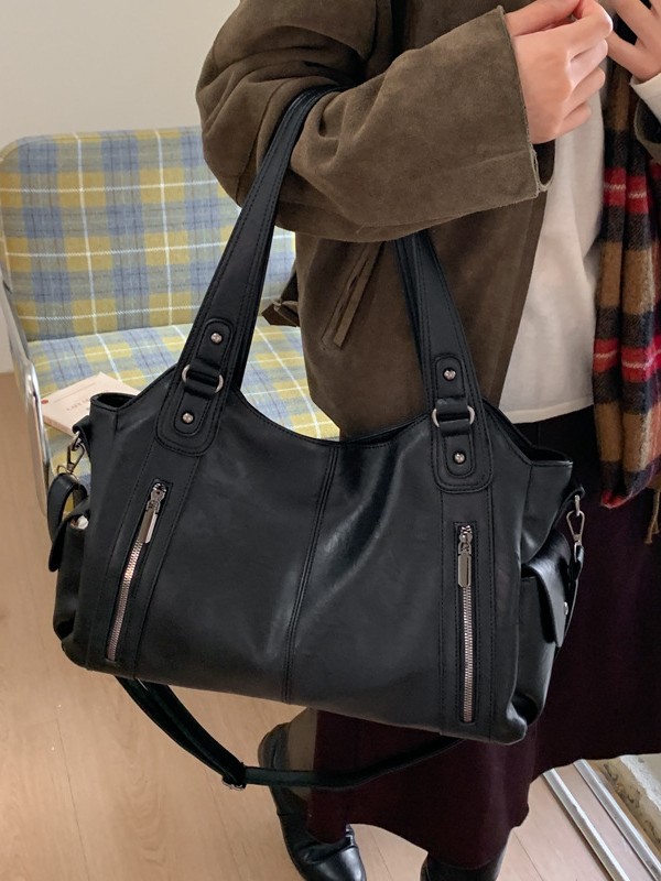 Bolso de brazo retro para mujeres 2025 nueva textura de alta calidad versátil bolso de hombro de gran capacidad de viaje bolsa
