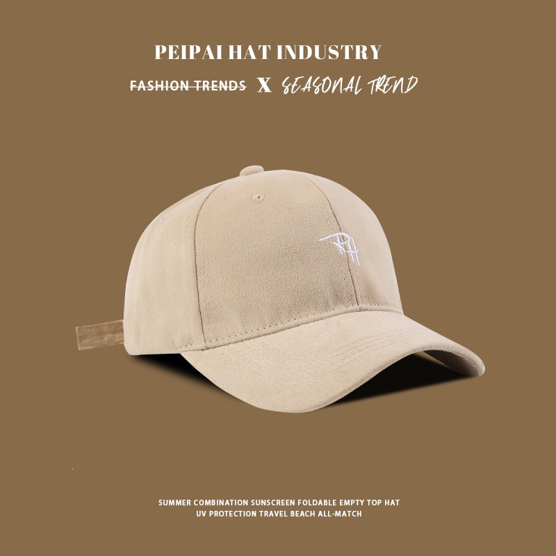 Embroidered long RH baseball cap py khaki