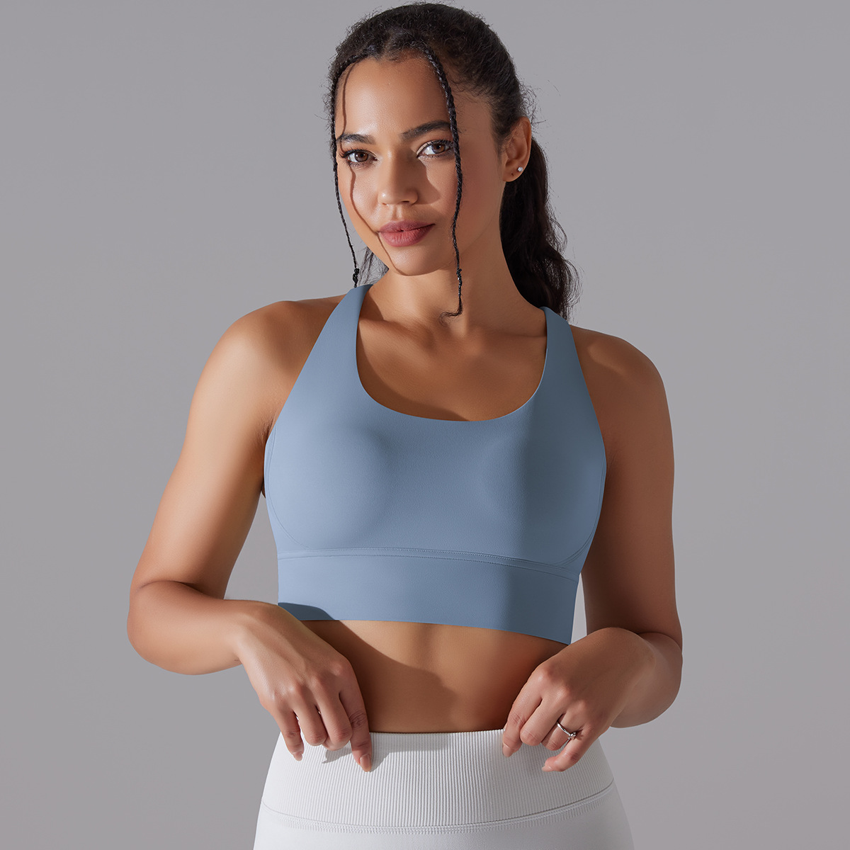 127g Weight Sleeveless Sleeve Length Nylon, Spandex Fabric Type Short Top Length Halter Crisscross Tank Tops Type Fitness, Yoga Occasion U Neck Neckline Solid Color Pattern Sports Style Sports Solid Color Nylon Spandex U Neck Active Tops Halter Crisscross Tank 83