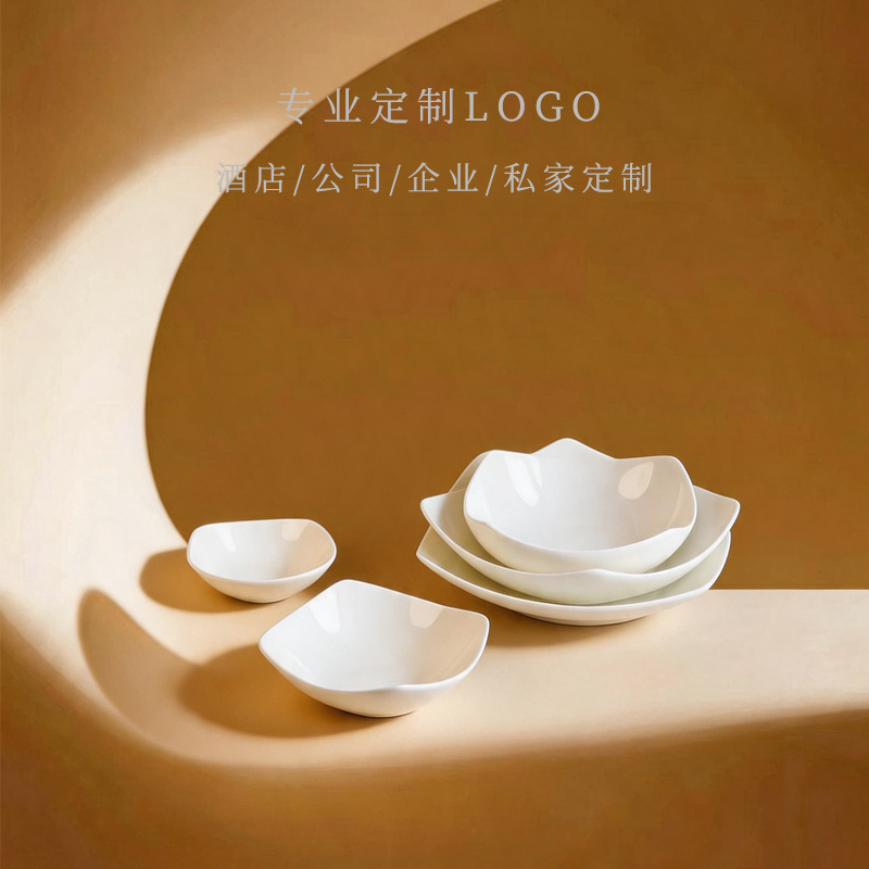 Tangshan Pure White Bone China Bowl for Home Use, Dipping Sauce Bowl, Rice Bowl, Noodle Bowl, Soup Bowl, Salad Bowl, Ceramic Tableware, Can Be Printed with Logo