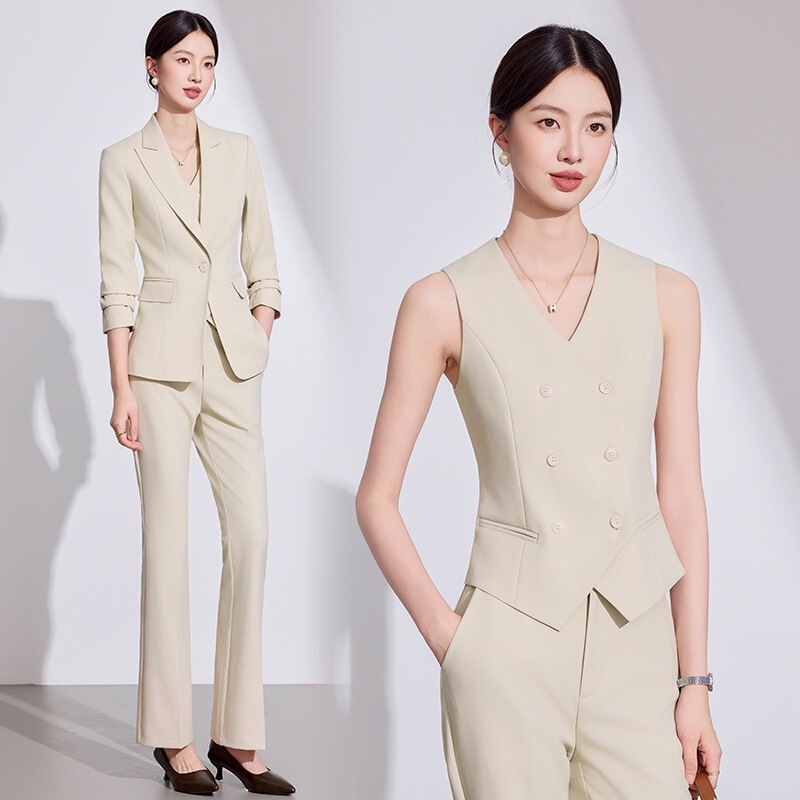 Professional Suit Suit for Women, Spring & Fall Business Formal Wear, High-End Goddess Style, Powerful Aura, Three-Piece Suit and Vest