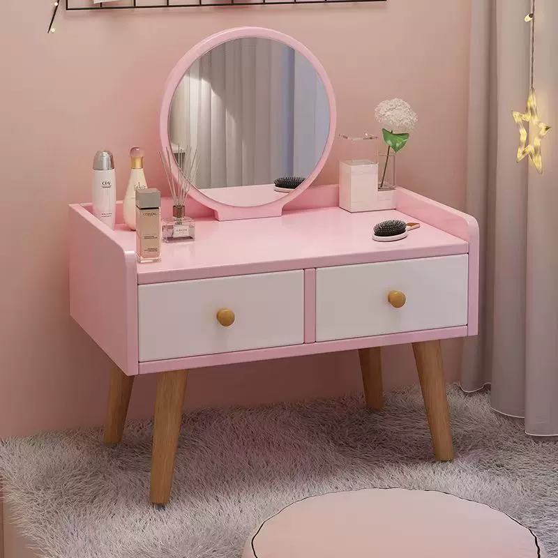 飘窗梳妆台卧室现代简约小型收纳柜带化妆镜简易少女化妆桌