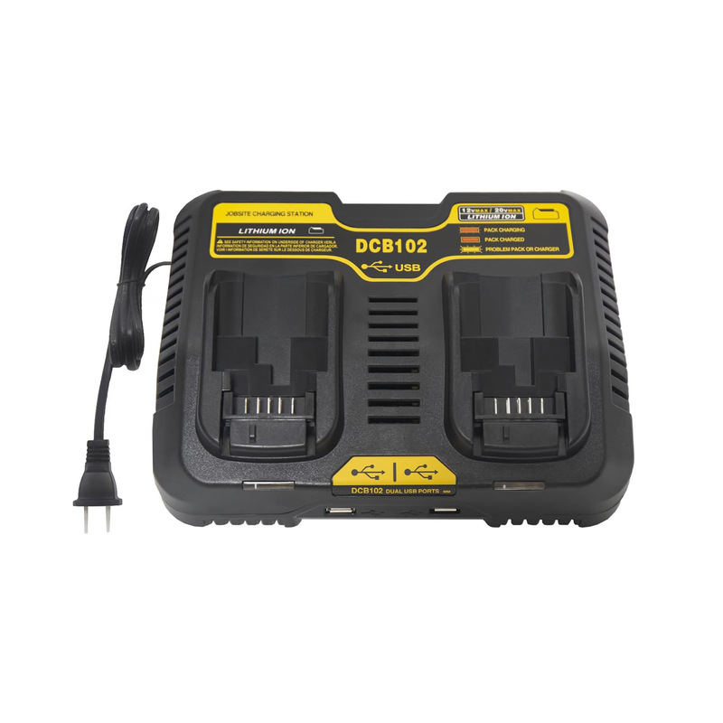 DCB102 is suitable for DEW Dewei power tools 10.8-20V lithium battery charger 3A with dual USB sockets
