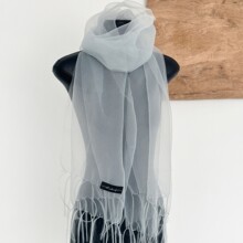 高品质~进口100%桑蚕色2026新款法式薄款网纱流苏围巾披肩女春夏
