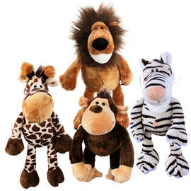 厂家批发 丛林动物狮子老虎鹿猴子毛绒公仔玩具抓机娃娃自制玩偶