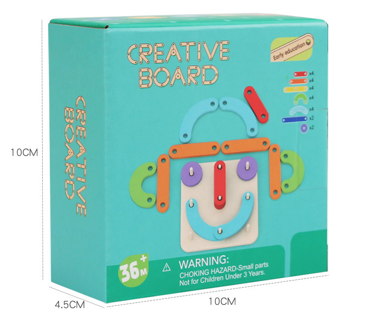 Puzzle gráfico geométrico de Monty para niños creativo de tablero de clavos cambiante educación temprana juguetes de madera image 7