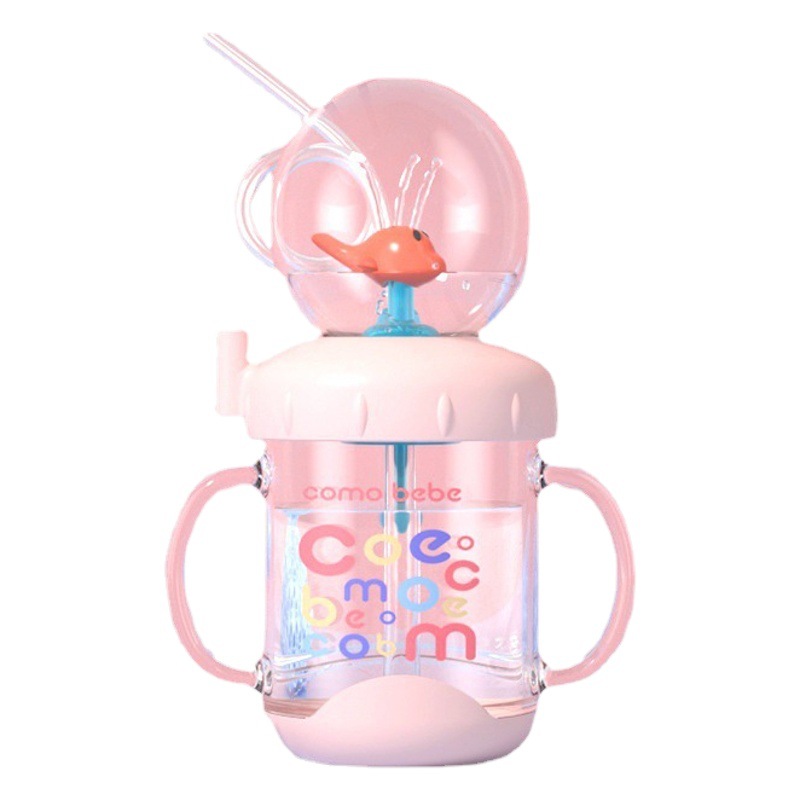 Taza de agua para niños ballena spray bebé taza de paja kindergarten hogar buceo beber diversión taza de verano