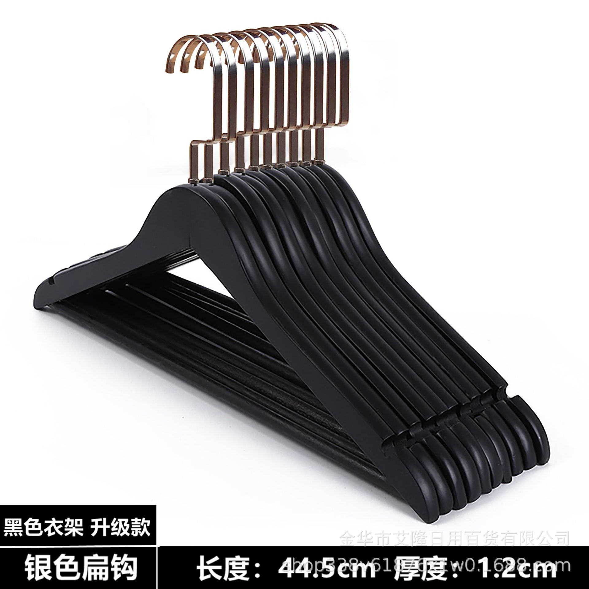 Perchas de madera maciza negra Tienda de ropa Perchas de secado antideslizantes Colgantes de madera de hotel Colgantes de madera natural Colgantes de ropa al por mayor