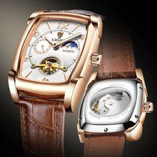 LIGE/利格外贸专供男士机械手表方壳陀飞轮腕表多功能防水手表