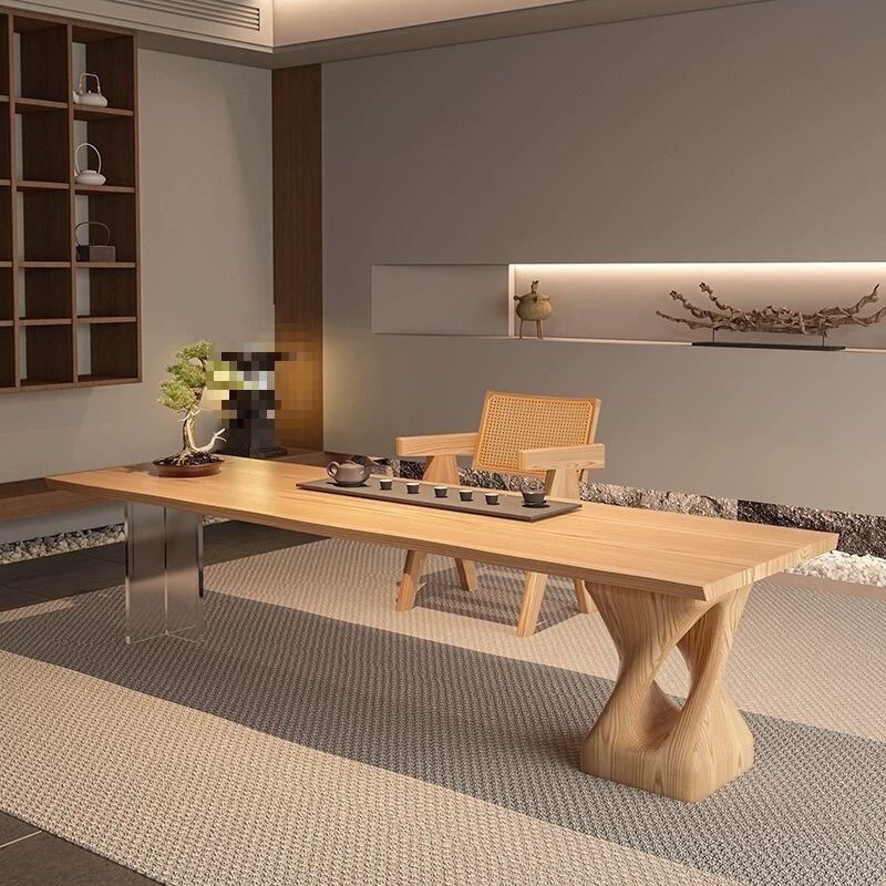 Wabi-Sabi Style Living Room Solid Wood Large Table Office Workstation Living Room Desk Homestay Simple Modern