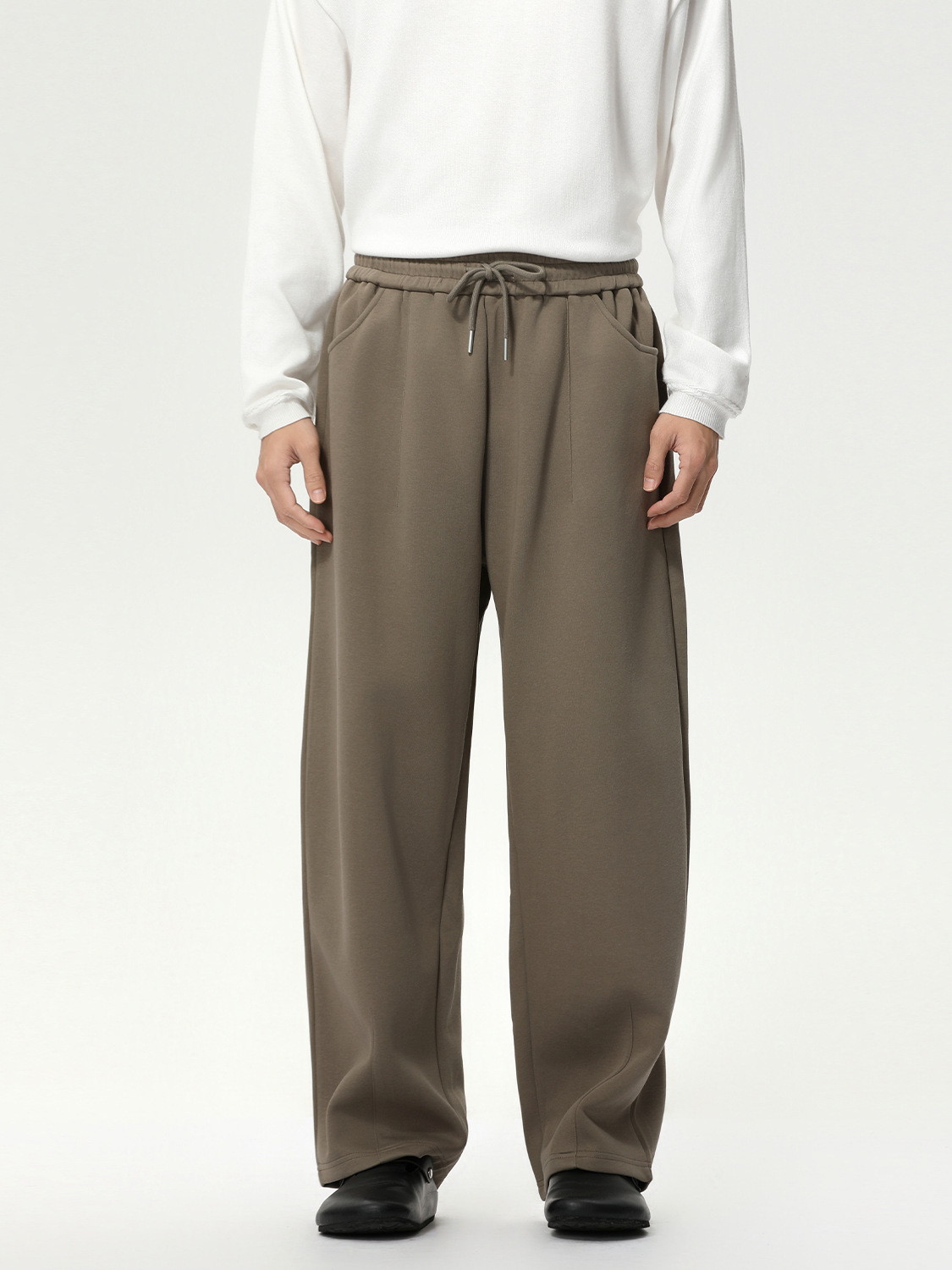 MTLCLOTHES Hombres| Coreano minimalista color sólido cardigan elástico cintura pantalones deportivos versátiles moda casual