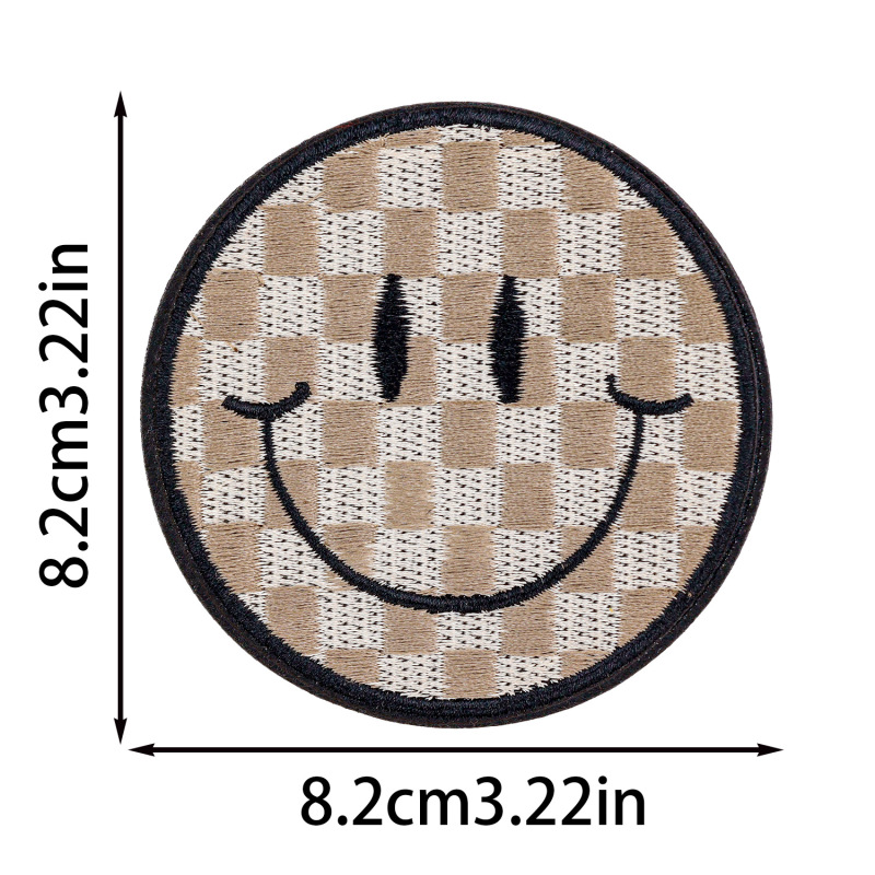 スマイリーフェイス刺繍布ステッカー漫画ラウンド刺繍ステッカー携帯電話ケースバッグ装飾ステッカー子供服衣類パッチステッカー縫製なし|undefined