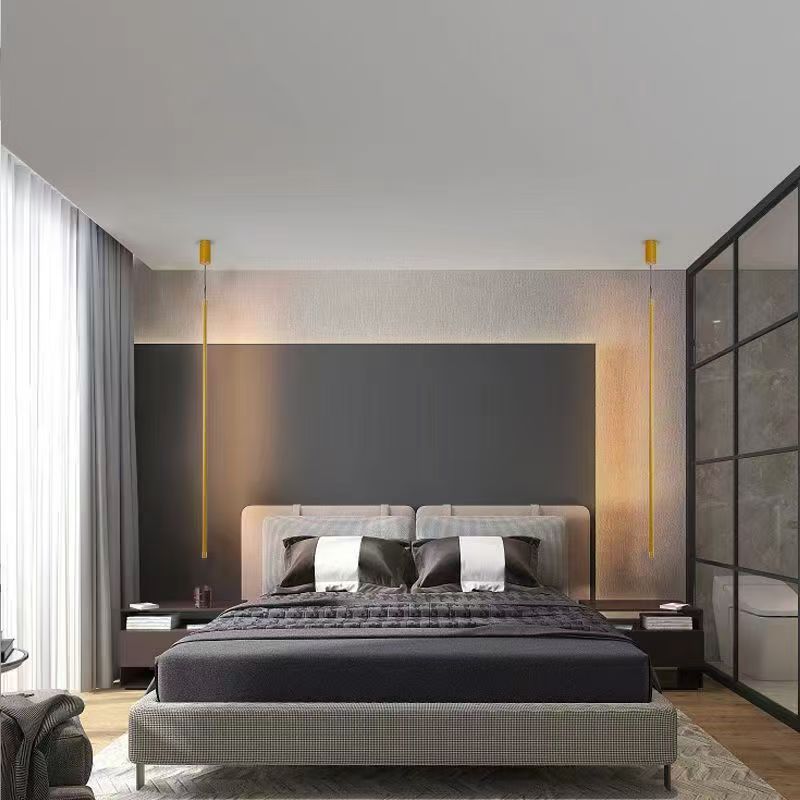 Lámpara de cabecera minimalista moderna y minimalista hotel dormitorio cabecera lámpara de barra larga nórdica sala de estar pared de fondo lámpara de cabina