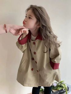 Girls' Coat Spring and Autumn 2024 New Korean-style Children's Trendy Coat Mid-length Baby Girl's Autumn Western Style Clothes