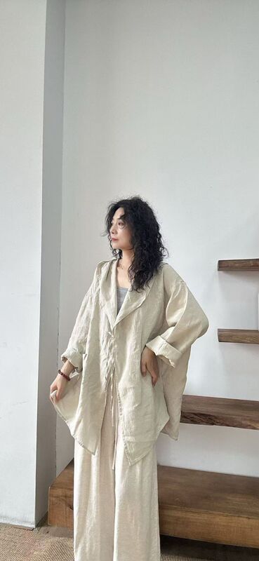秋季新款 连帽宽松文艺亚麻衬衫 休闲韩版帽衫外套衬衣女|undefined