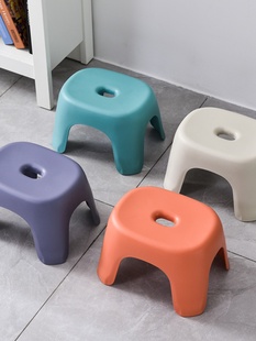 Small Plastic Stool Household Bathroom Anti-slip Stool Thickened Shoe Changing Stool Strong and Durable Coffee Table Small Bench Full Bath