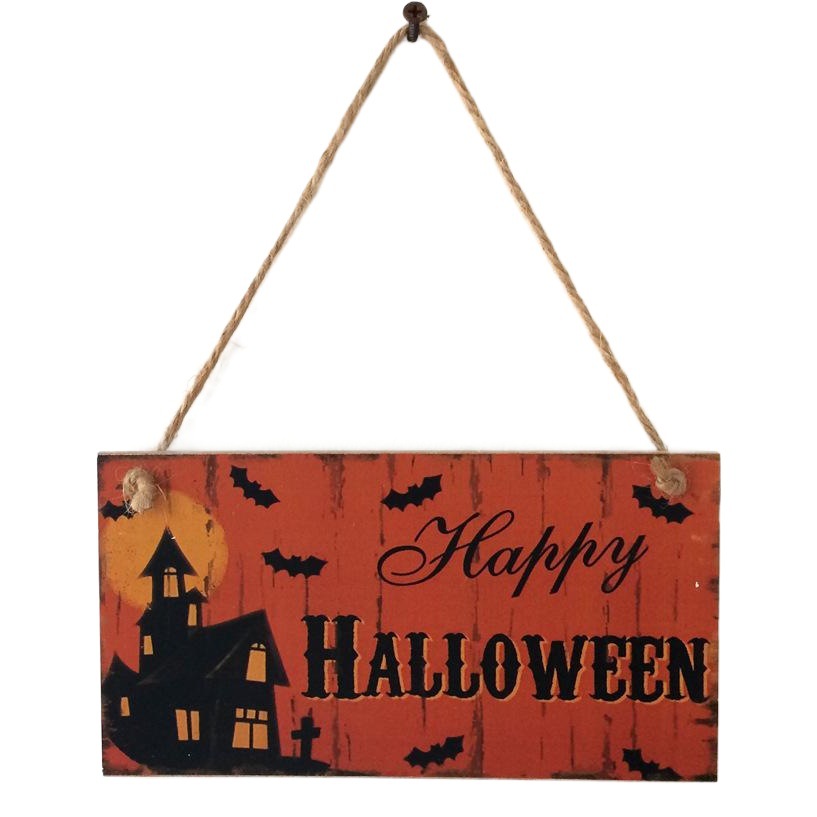 Suministro directo de fábrica de artesanías de madera colgante de madera Halloween fantasma Festival carnaval noche decoración regalo colgante tablero en stock