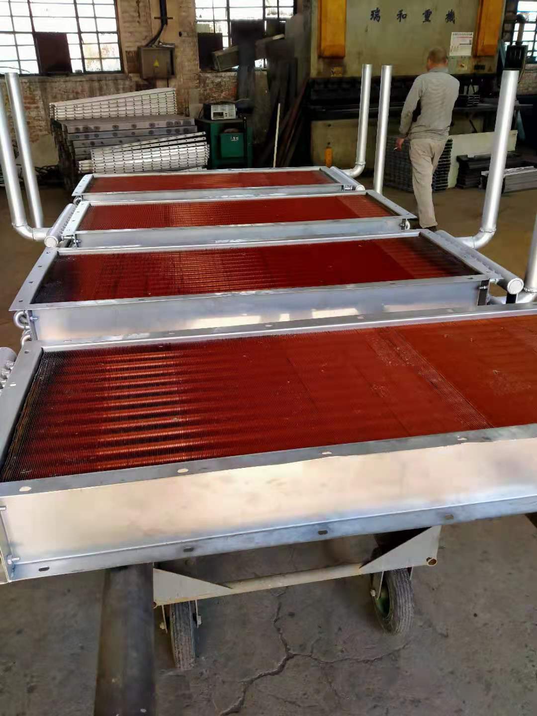 炉用换热器，铜翅片紫铜管工业冷却器    铜片铜管换热器