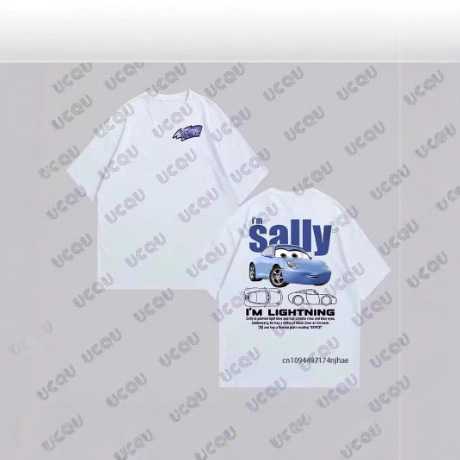 Lightning Mcqueen and Sally Print Couple T-Shirt Women's Sally and Mcqueen Summer Summer