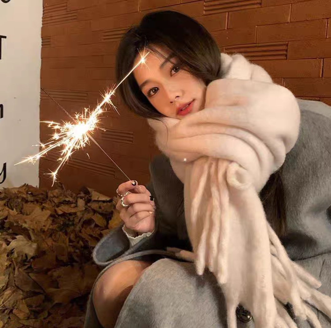 Nuova sciarpa in mohair tinta unita per donna con un tocco di alta qualità e calore invernale. Maglione di lana spesso lavorato a maglia spessa_voghion.com