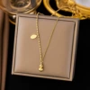 【H455】 Fortune Gourd necklace golden color