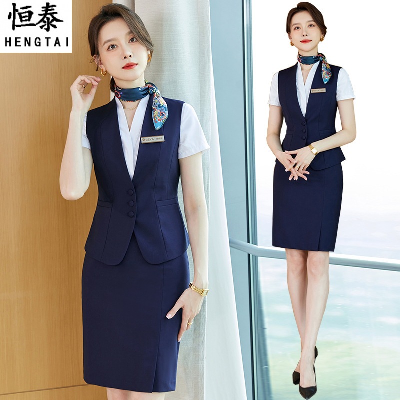 女士职业套装夏酒店前台接待工作服珠宝店销售高铁乘务员制服工装