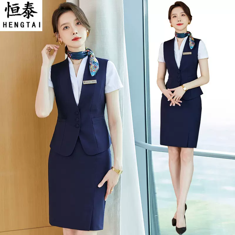 女士职业套装夏酒店前台接待工作服珠宝店销售高铁乘务员制服工装