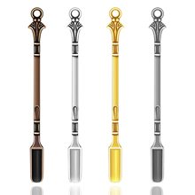 金银铜铁多色金属小烟铲 鼻烟壶烟钉烟膏小药勺带环土豪金铲子