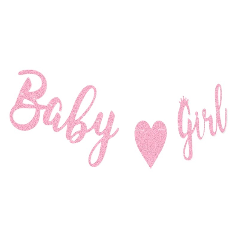 Baby shower party Decoration string flag fábrica Bienvenido Baby Decoration baby girl Glitter letter Garland