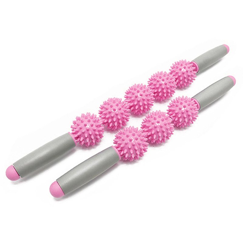 Bola de espina palo de masaje palo de yoga 3 Bola 5 bola fitness palo músculo masaje profundo relajación fascia bola palo de masaje