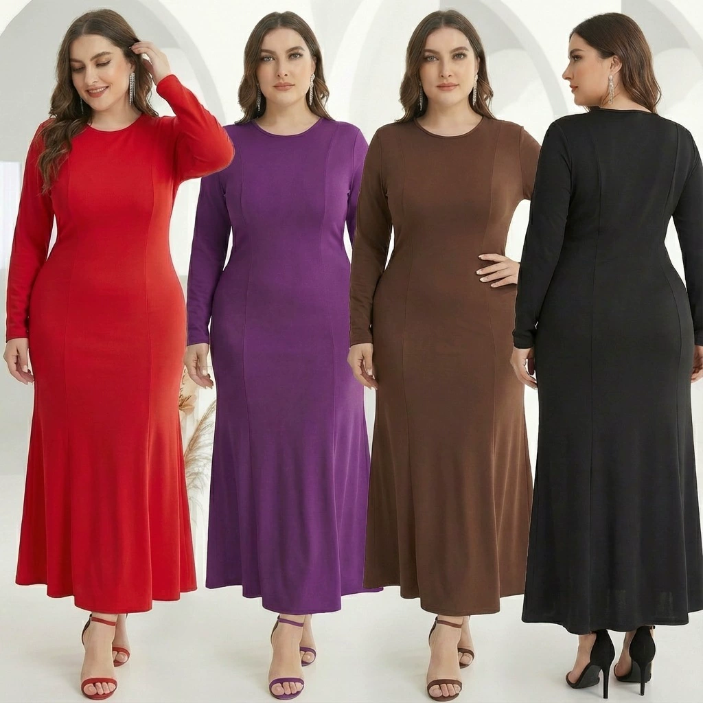 Платье-абайя Amazon AliExpress Dubai, женское, свободного кроя, длинное, для внешней торговли, в ближневосточном стиле, больших размеров, из молочного шелка