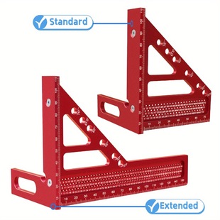 Long Thin Carpentry Triangle Ruler with Dusky Pin Aluminum Alloy Straight Angle Ruler Scribing Ruler Hole Ruler Scribing