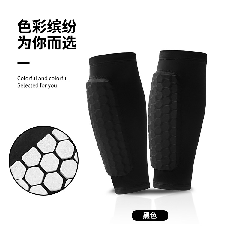 Cubierta de pierna para deportes al aire libre anticolisión de panal, calcetines de pierna de fútbol universal, cubierta de pantorrilla anticolisión transpirable para hombres corriendo al por mayor