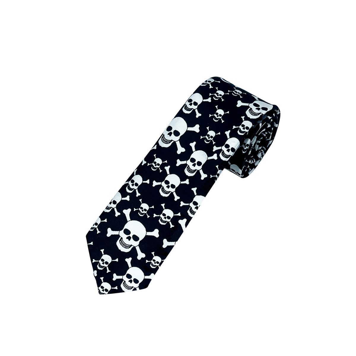 흰색 해골 넥타이